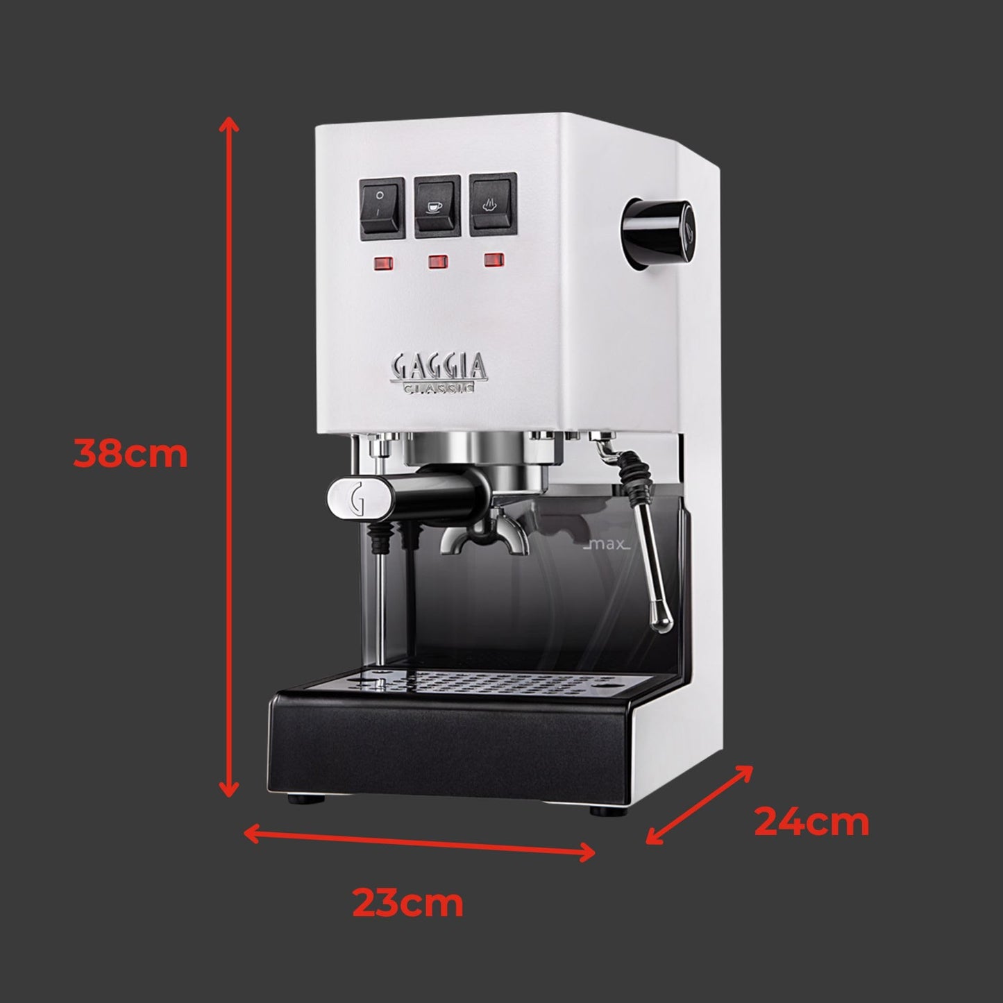 Gaggia RI9380/49 Classic Evo Pro Espresso Machine, Thunder Black, Small