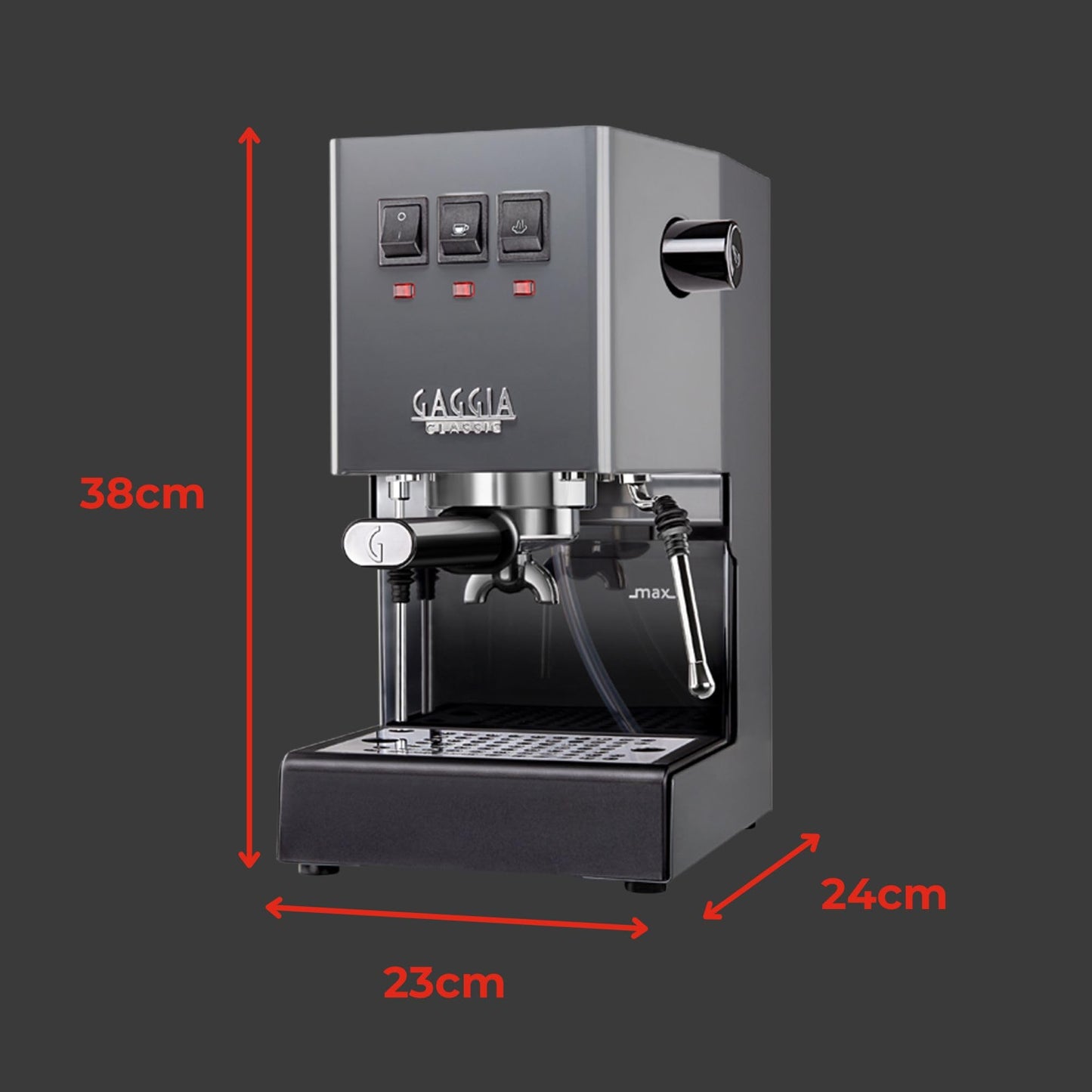 Gaggia RI9380/49 Classic Evo Pro Espresso Machine, Thunder Black, Small