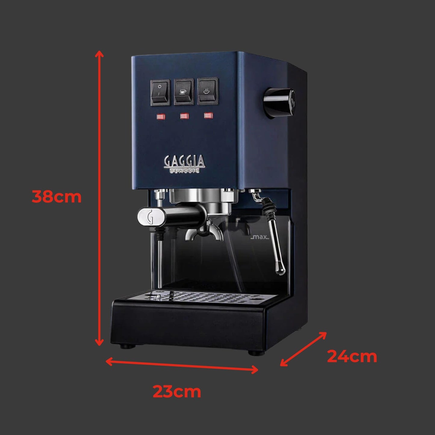 Gaggia RI9380/49 Classic Evo Pro Espresso Machine, Thunder Black, Small
