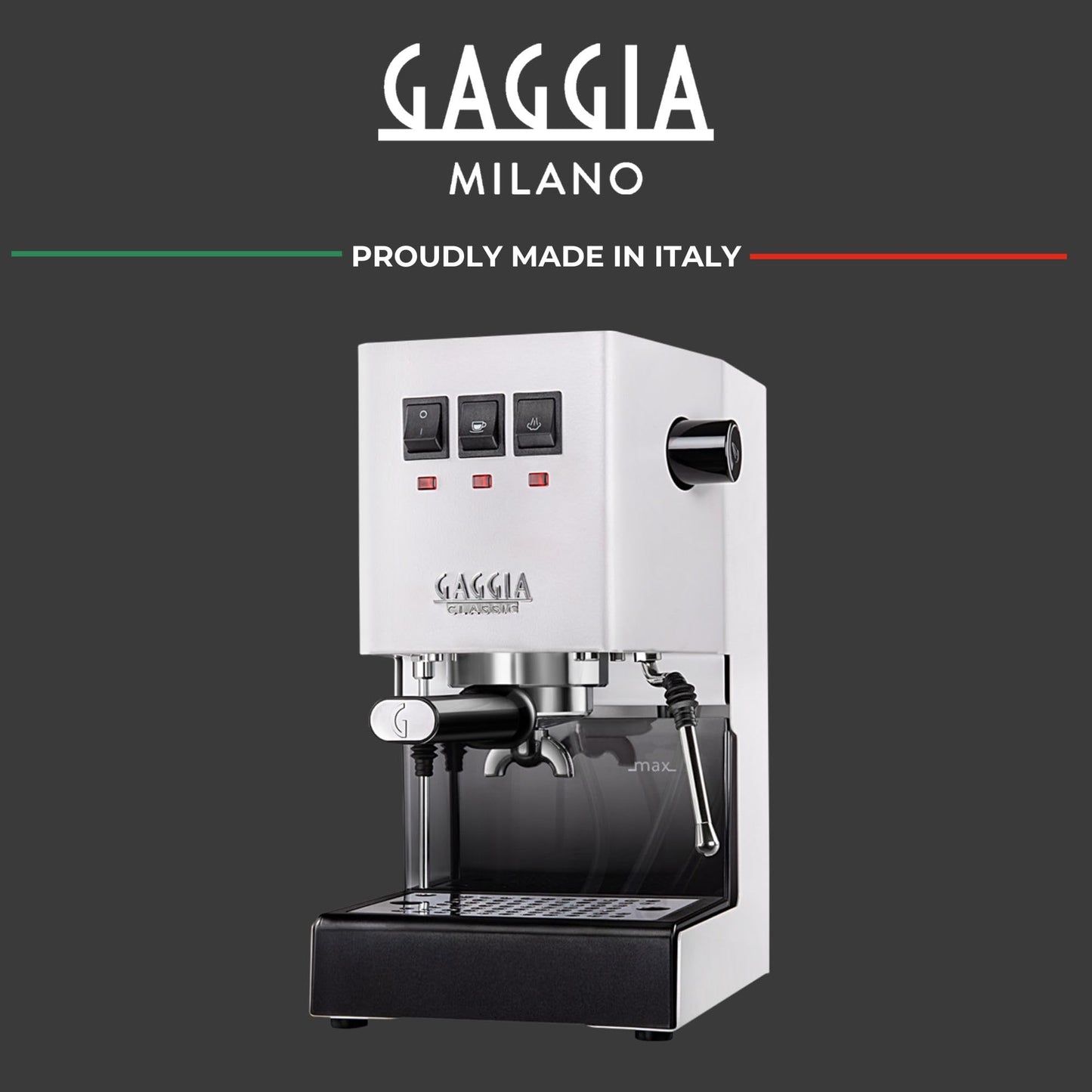 Gaggia RI9380/49 Classic Evo Pro Espresso Machine, Thunder Black, Small