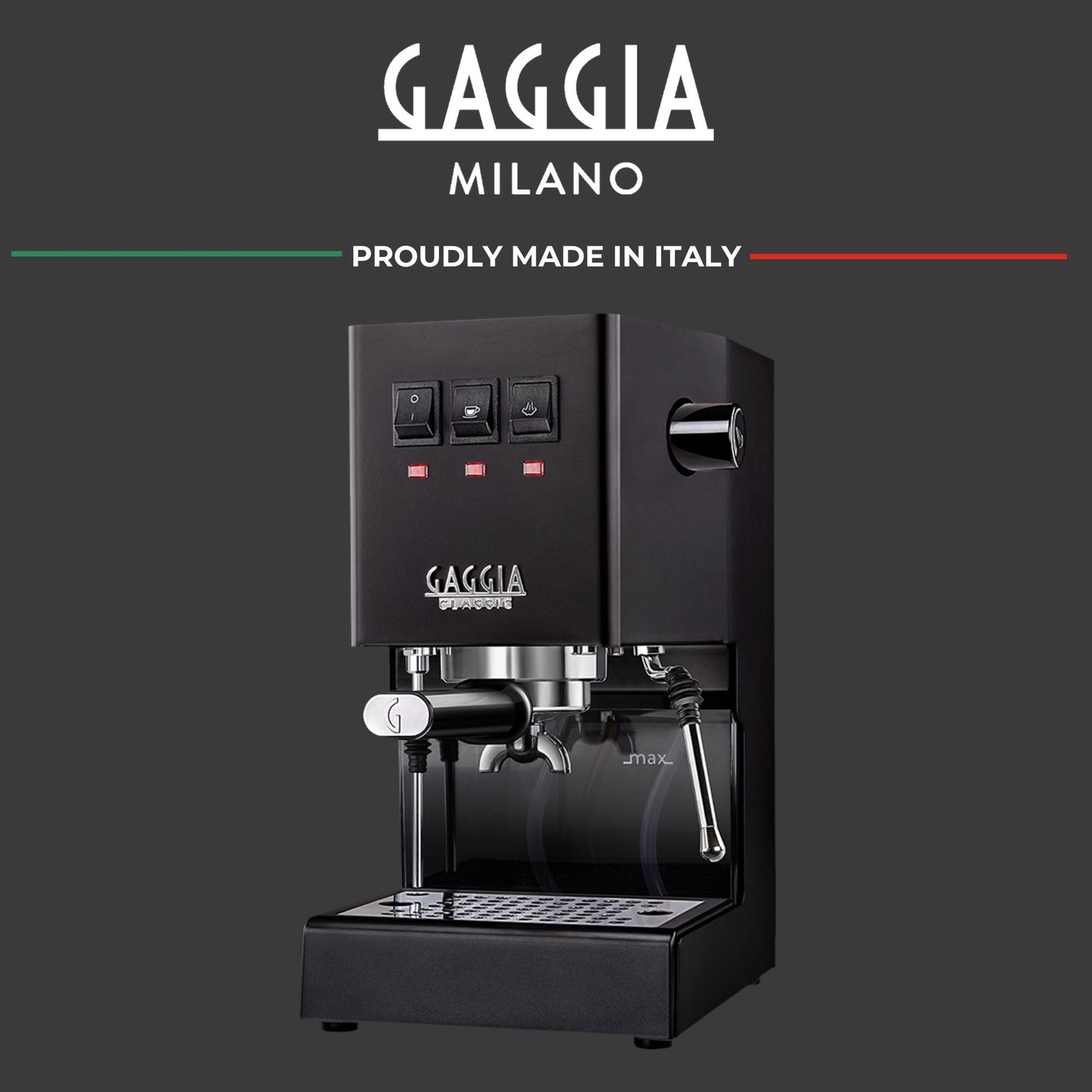 Gaggia RI9380/49 Classic Evo Pro Espresso Machine, Thunder Black, Small