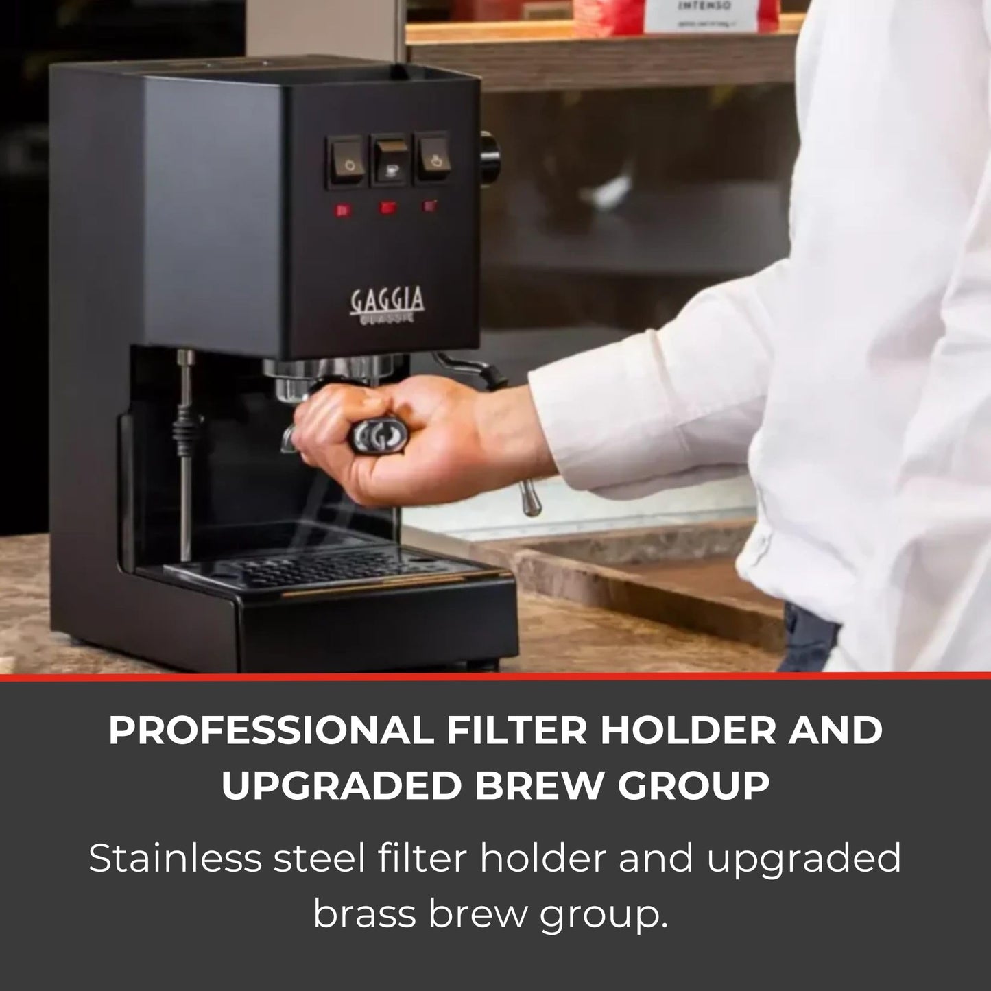 Gaggia RI9380/49 Classic Evo Pro Espresso Machine, Thunder Black, Small