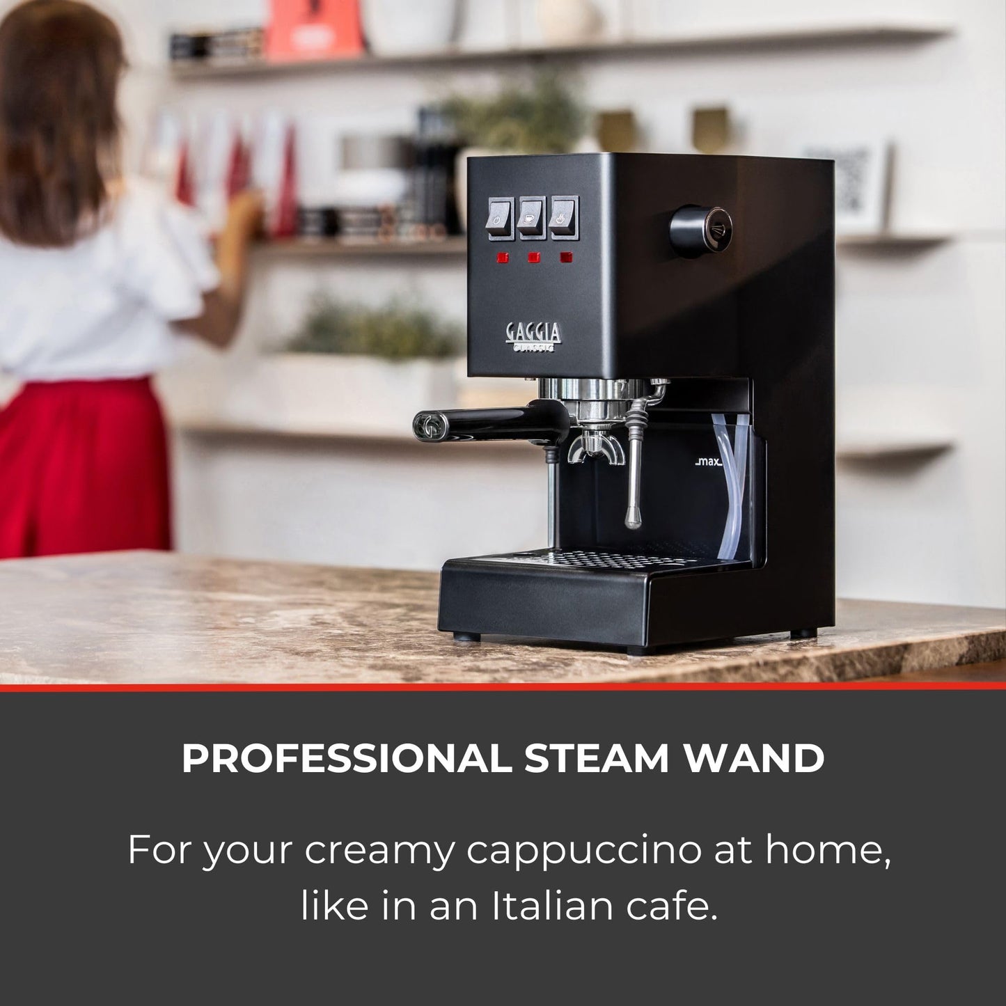 Gaggia RI9380/49 Classic Evo Pro Espresso Machine, Thunder Black, Small