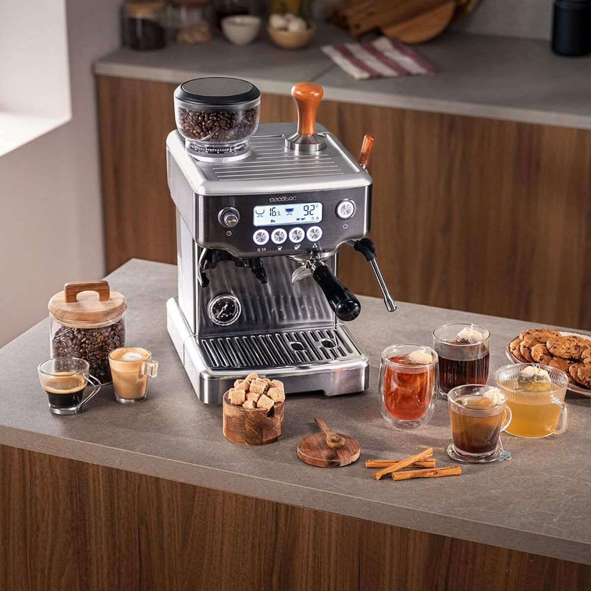 Cecotec Espresso Machine Power Espresso 20 Barista 20bar 2200W grinder steamer